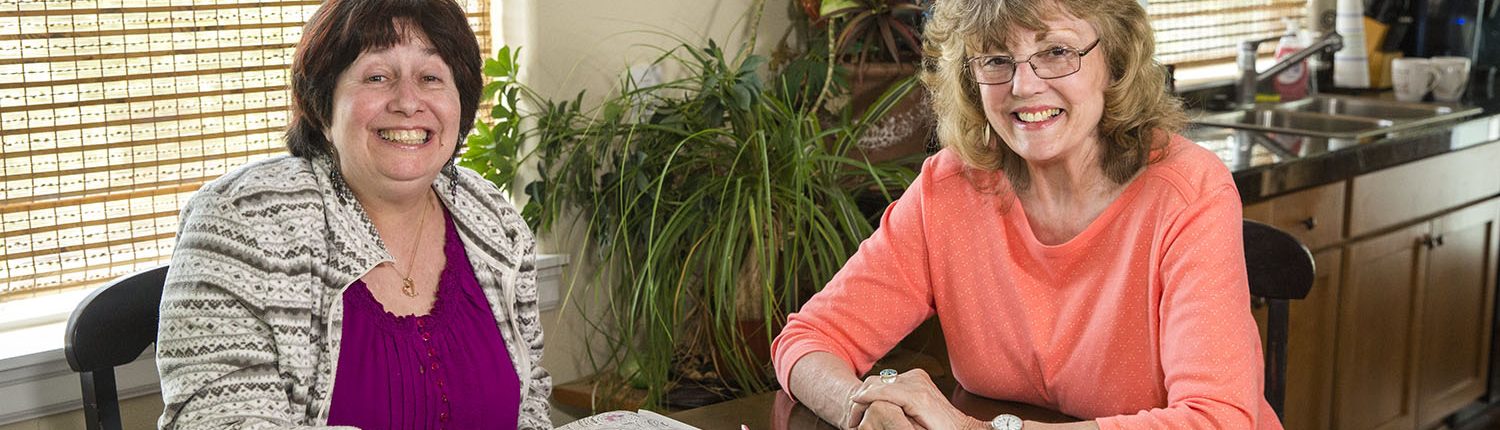 Homecare Worker smiling with her client