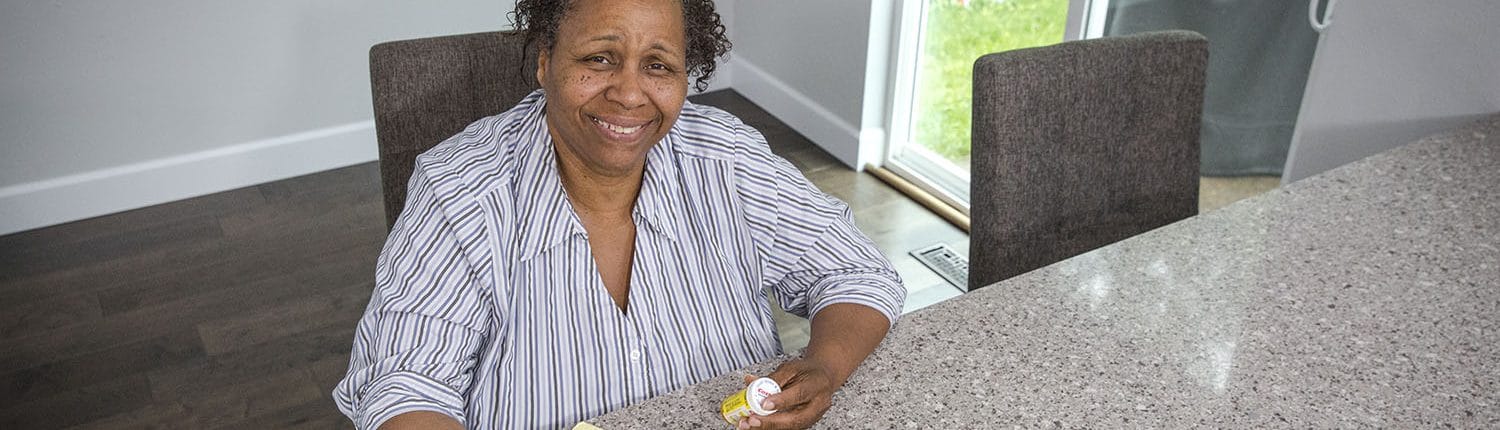 Homecare Worker checking medication